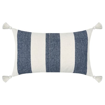 Coussin à bandes bleues à pompons LOVELY CASA