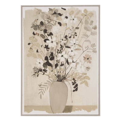 Toile peinte encadrée rectangulaire FLORA ATMOSPHERA