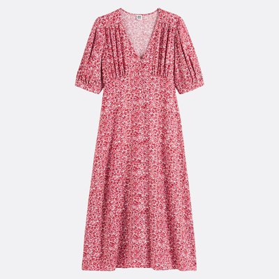 Robe longue fluide, col V, imprimé floral LA REDOUTE COLLECTIONS