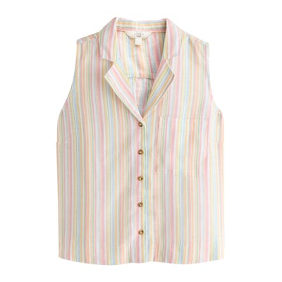 Chemise sans manches avec col à revers et lin NEXT