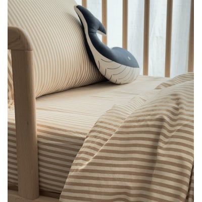 Drap housse bébé Percale de Coton Bio RAYÉ KADOLIS