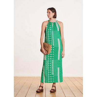 Robe longue fendue sans manches à imprimé LA FEE MARABOUTEE