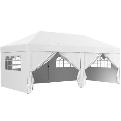 Tonnelle barnum pliant pop-up 5,9L x 2,95l x 2,85H m OUTSUNNY