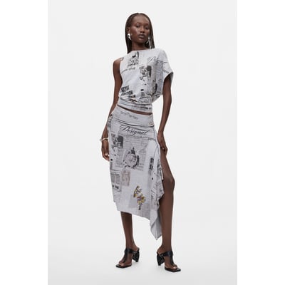Jupe asymétrique imprimée DESIGUAL