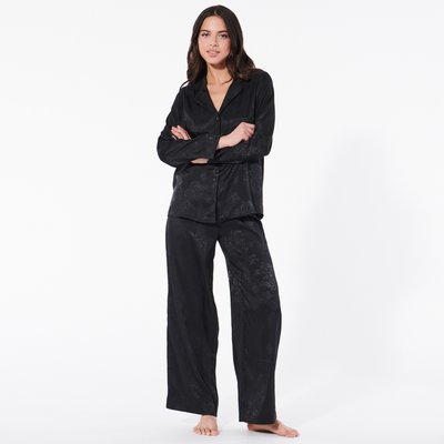 Pyjama satin noir La Redoute