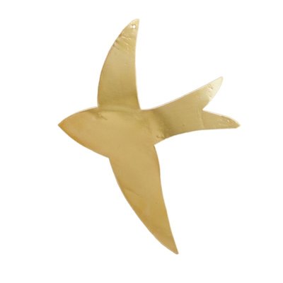 Déco murale hirondelle en laiton HOME MAISON