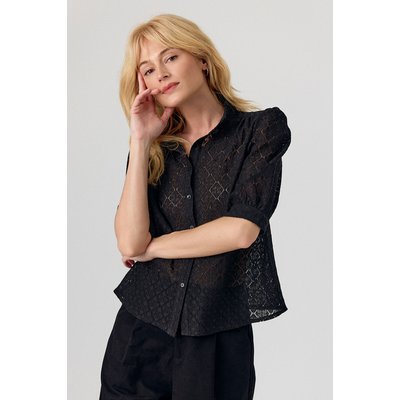Chemise avec détails ajourés et col montant Kathleen ARTLOVE
