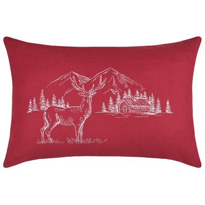 Coussin rectangulaire cerf esprit chalet brodé LOVELY CASA