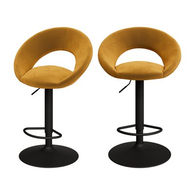 Lot de 2 chaises de bar en velours 61/76,5 cm - CLOCLO RENDEZ-VOUS DÉCO