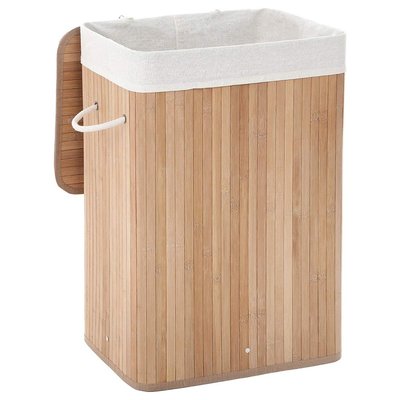 Panier à linge pliable en bambou avec 3 poignées, 72L - L40 x H60 cm CALICOSY