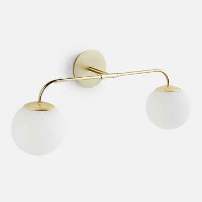 Applique double laiton et verre opaline, Moricio LA REDOUTE INTERIEURS