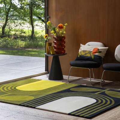 Tapis salon et chambre fait main en laine motif floral STULIP UN AMOUR DE TAPIS