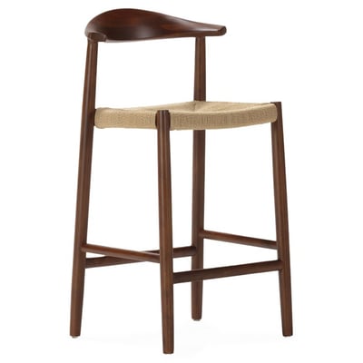 Tabouret haut en hêtre et corde de papier RECOLLECTION