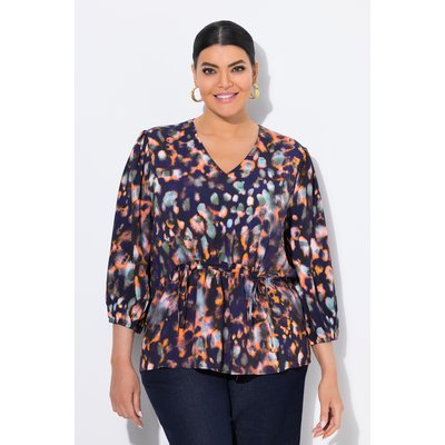 Blouse avec imprimé, cordon à froncer ULLA POPKEN