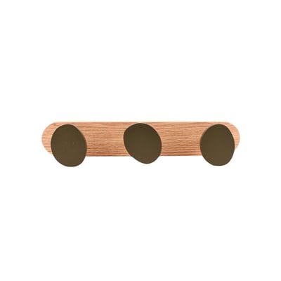 Patère 3 têtes en métal et bois 35x7cm ORNAMI