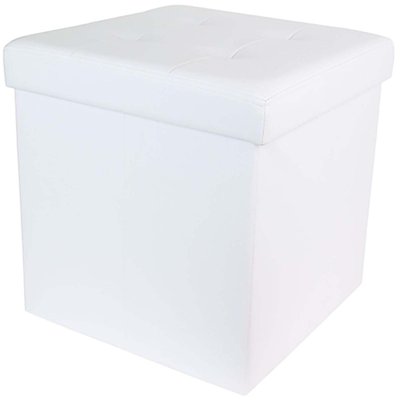 Pouf coffre pliable PU assise capitonnée CMP
