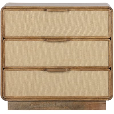 Commode mangue et jute 3 tiroirs 79.5x37.5x76cm WADIGA