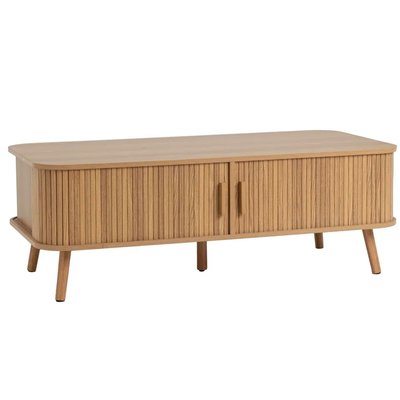 Table basse rectangulaire bois à portes coulissantes 120x60x41cm WADIGA