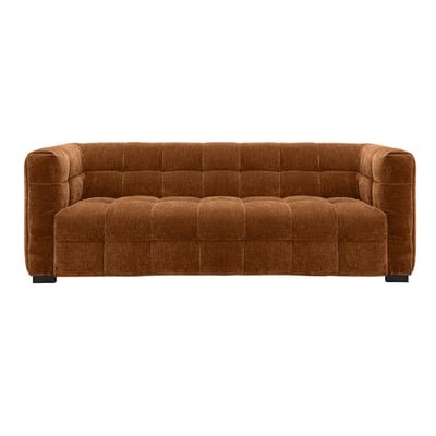 Canapé design 3 places en tissu effet velours terre brûlée CORTO MILIBOO