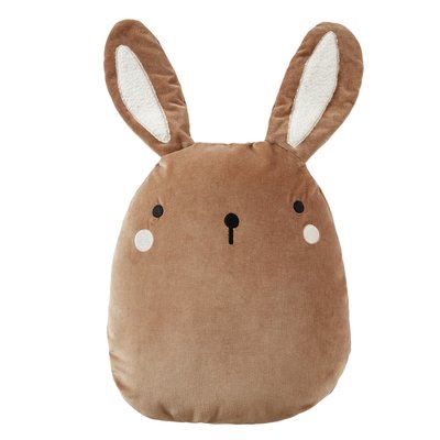 Coussin en velours coton Pompon le petit lapin EDEN
