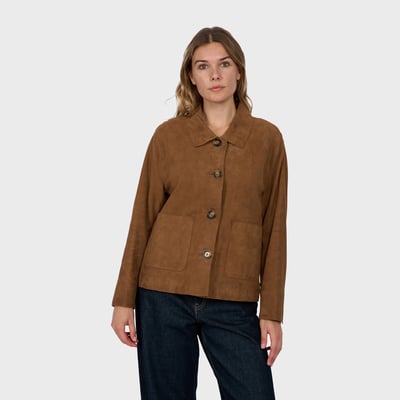 Veste droite en cuir suède HOUSTON OAKWOOD