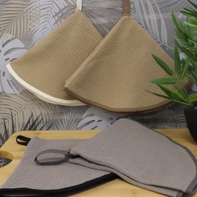 Lot de 2 essuies mains rond nid d'éponge 400gr AMBIANCE LINANDELLE