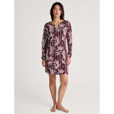 Chemise de nuit à manches longues, longueur 95 cm manches longues Coton FAVOURITES GROUND CALIDA