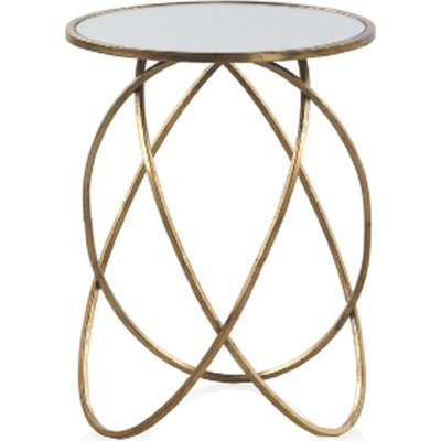 Table d'appoint métal doré style rétro avec plateau miroir RECOLLECTION