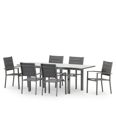 Salon de jardin, 6 chaises, TOKYO DEFORA HOME