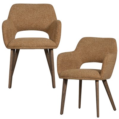 Lot de 2 chaises de table en polyester MURAT WOOOD