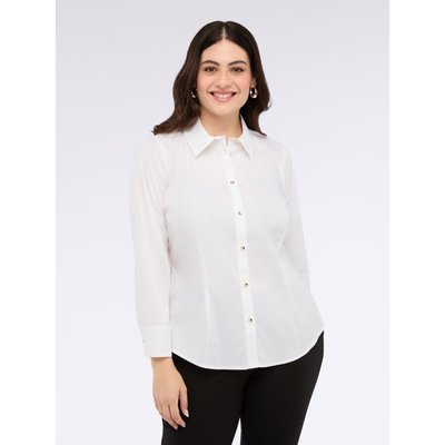 Chemise en coton mélangé avec col et boutons dorés FIORELLA RUBINO