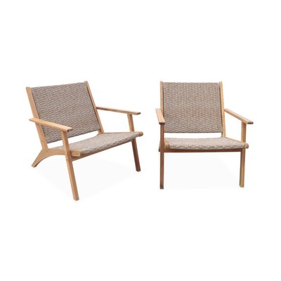 Fauteuil relax bois d'acacia et résine (lot de 2) BELIZE X2 SWEEEK