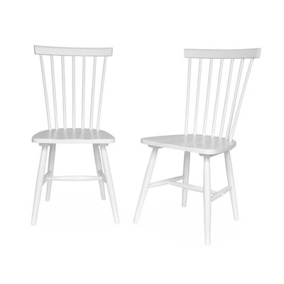 Chaise à barreaux bois d'hévéa (lot de 2) ROMIE SWEEEK