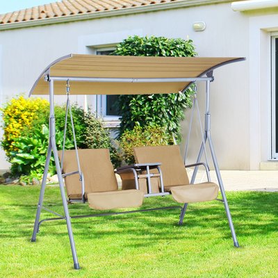 Balancelle design de jardin 2 places acier polyester OUTSUNNY