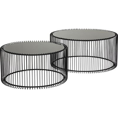 Lot de 2 tables basses rondes, WIRE KARE DESIGN