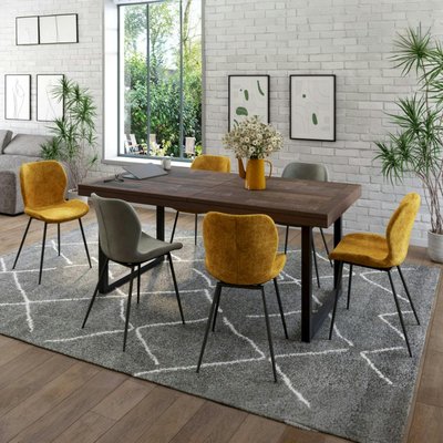 Table repas extensible en bois foncé recyclé 180-240 SAMOA PIER IMPORT