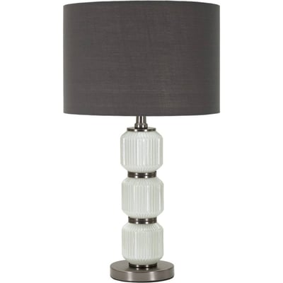 Lampe à poser verre strié abat-jour tissu MODERN RECOLLECTION
