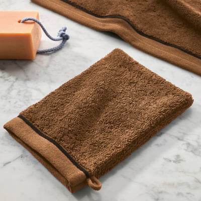Lote de 2 manoplas de baño de algodón peinado de 700 gr/m², VICTOR LA REDOUTE INTERIEURS