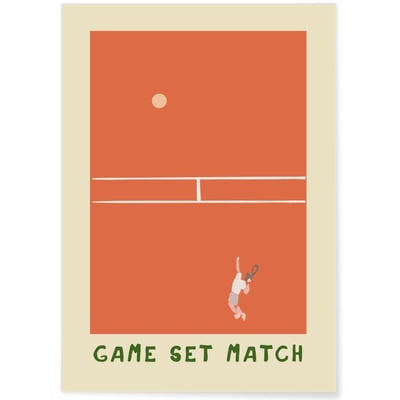 Affiche Tennis Sportive : Game Set Match L'AFFICHERIE