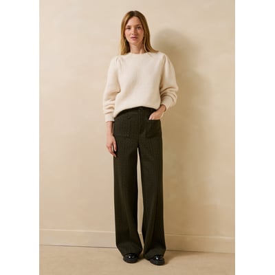 Pantalon large en milano jacquard LA FEE MARABOUTEE