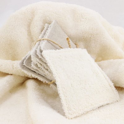 Lot de 8 lingettes lavables en coton et lin LINELLE LINANDELLE