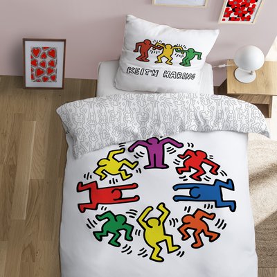 Parure de lit imprimée 100% coton, PARTY KEITH HARING
