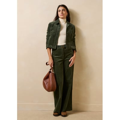 Pantalon droit en velours côtelé LA FEE MARABOUTEE