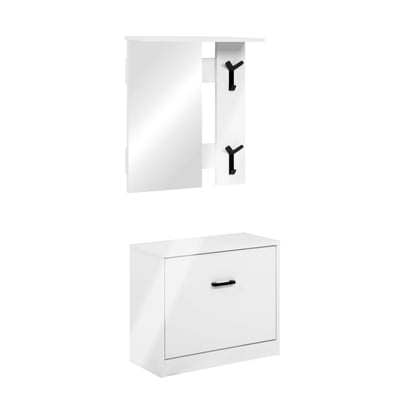 Vestiaire d'entrée - meuble à chaussures + miroir ALVA PIER IMPORT