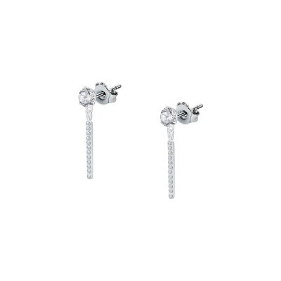 Boucles d'oreilles en argent 925, cristal et oxyde de zirconium CLEOR
