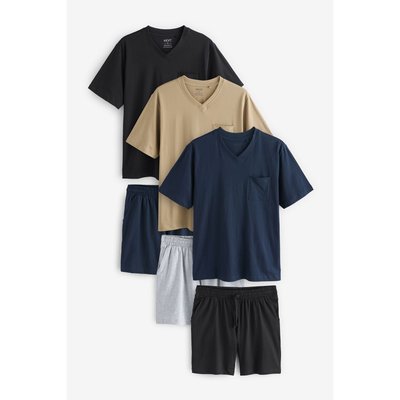 Pyjama short en jersey à col v, lot de 3 NEXT