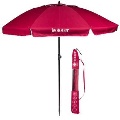 Parasol de plage turquoise/blanc ISOTONER