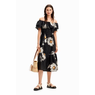 Robe midi volants marguerites DESIGUAL