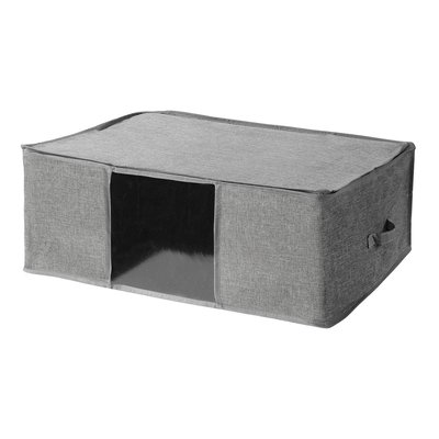 Housse de rangement couette en tissu effet lin gris - L66 cm CALICOSY