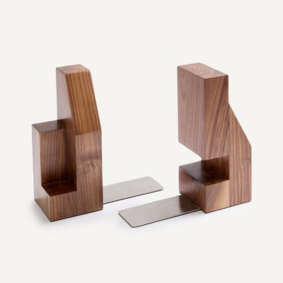 Set of 2 Paoline Walnut Book Ends AM.PM